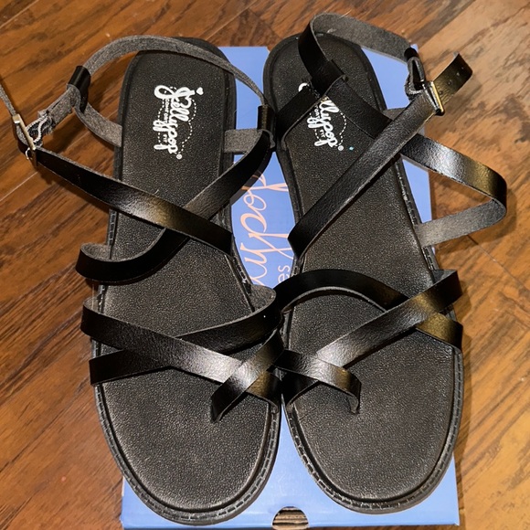 jellypop black sandals